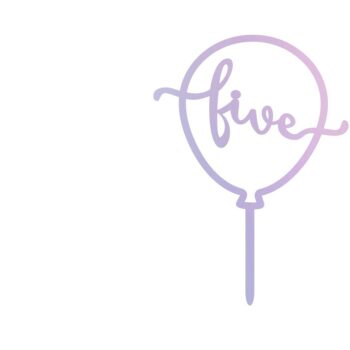 Intra απο ξύλο plywood Χρώμα wenge 3mm-4mm πάχος - Πέμπτο Γενέθλια Μπαλόνι Κέικ Topper Δίασταση 20x20 cm INTRAFABR-69536905 - Image 1