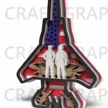 Intra απο ξύλο plywood Χρώμα wenge 3mm-4mm πάχος - Fighter Jet Military Δίασταση 30x20 cm INTRAFABR-65275383 - Image 3