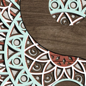 Intra απο ξύλο plywood Χρώμα wenge 3mm-4mm πάχος - Αρχεία Cricut & MANDALA YIN YANG Δίασταση 12x12 cm INTRAFABR-65275401 - Image 2