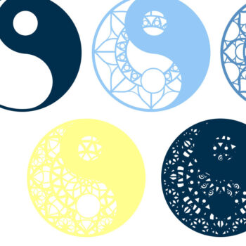 Intra απο ξύλο plywood Χρώμα wenge 3mm-4mm πάχος - Αρχεία Cricut & MANDALA YIN YANG Δίασταση 12x12 cm INTRAFABR-65275401 - Image 4