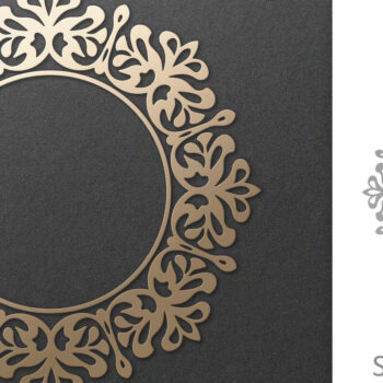 Intra απο ξύλο plywood  Χρώμα wenge 3mm-4mm πάχος - Φιλιγκράν περίτεχνο Στρογγυλό Vintage Πλαίσιο Δίασταση 30x20 cm INTRAFABR-65340693 - Image 1