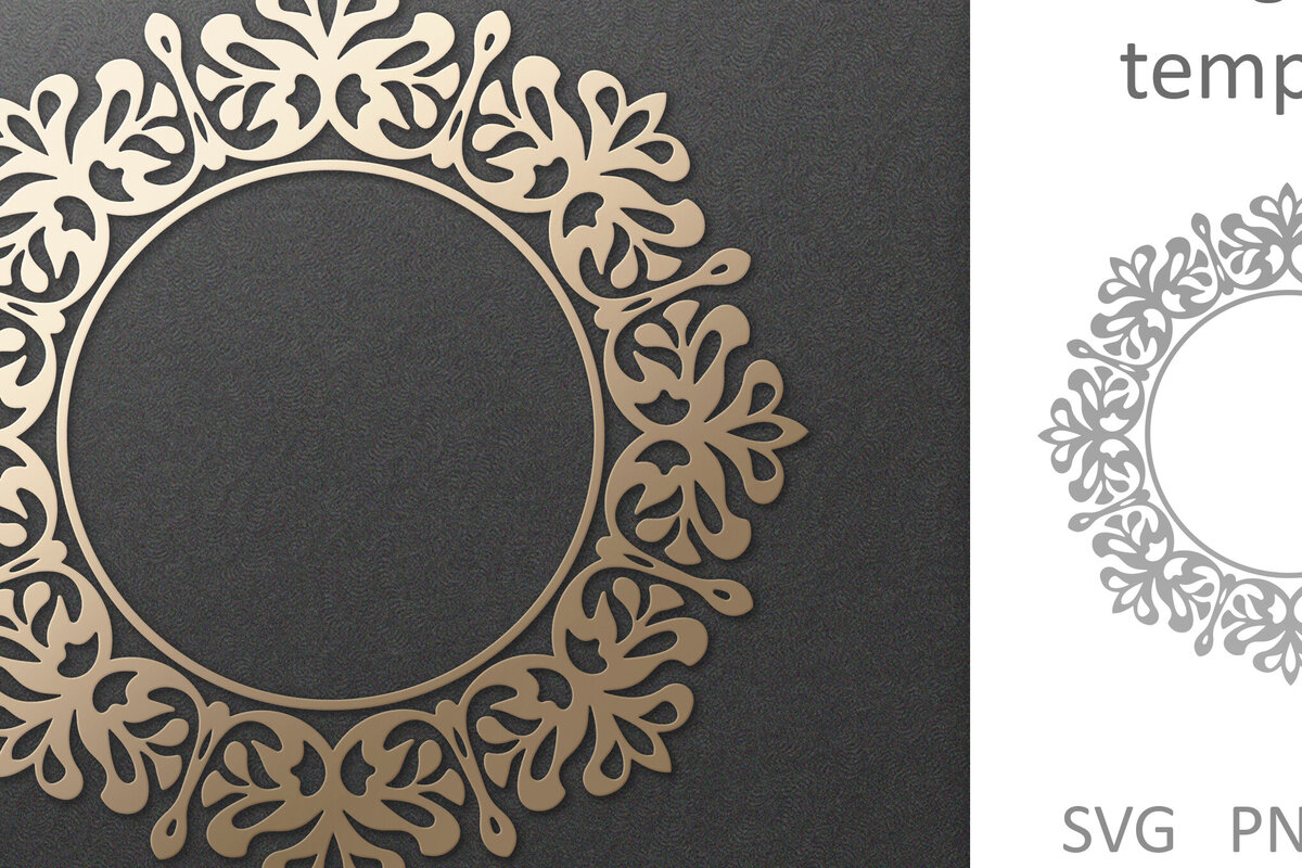 Intra απο ξύλο plywood  Χρώμα wenge 3mm-4mm πάχος - Φιλιγκράν περίτεχνο Στρογγυλό Vintage Πλαίσιο Δίασταση 30x20 cm INTRAFABR-65340693