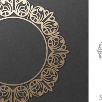 Intra απο ξύλο plywood  Χρώμα wenge 3mm-4mm πάχος - Φιλιγκράν περίτεχνο Στρογγυλό Vintage Πλαίσιο Δίασταση 30x20 cm INTRAFABR-83945486 - Image 1