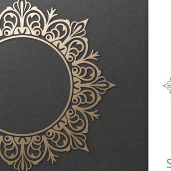 Intra απο ξύλο plywood Χρώμα wenge 3mm-4mm πάχος - Φιλιγκράν περίτεχνο Στρογγυλό Vintage Πλαίσιο Δίασταση 30x20 cm INTRAFABR-65275372 - Image 1