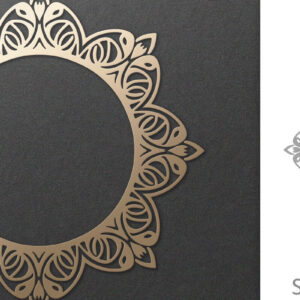 Intra απο ξύλο plywood  Χρώμα wenge 3mm-4mm πάχος - Φιλιγκράν περίτεχνο Στρογγυλό Vintage Πλαίσιο Δίασταση 30x20 cm INTRAFABR-32390648