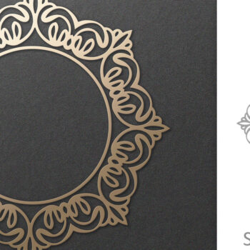 Intra απο ξύλο plywood  Χρώμα wenge 3mm-4mm πάχος - Φιλιγκράν περίτεχνο Στρογγυλό Vintage Πλαίσιο Δίασταση 30x20 cm INTRAFABR-78795185 - Image 1