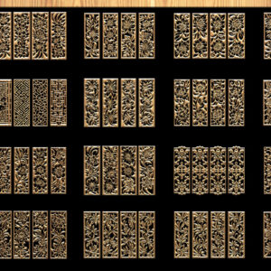 Intra απο ξύλο plywood  Χρώμα wenge 3mm-4mm πάχος - Σετ κοπής με λεπτές λεπτομέρειες με λέιζερ Δίασταση 3200x7200 cm INTRAFABR-106020892