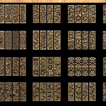 Intra απο ξύλο plywood  Χρώμα wenge 3mm-4mm πάχος - Σετ κοπής με λεπτές λεπτομέρειες με λέιζερ Δίασταση 3200x7200 cm INTRAFABR-106020892 - Image 1