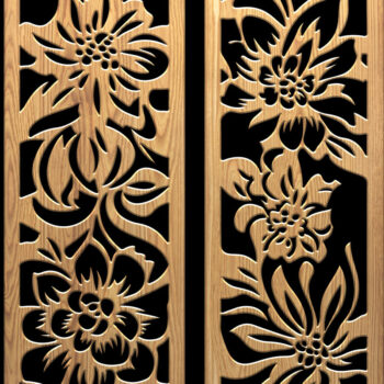 Intra απο ξύλο plywood  Χρώμα wenge 3mm-4mm πάχος - Σετ κοπής με λεπτές λεπτομέρειες με λέιζερ Δίασταση 3200x7200 cm INTRAFABR-106020892 - Image 2