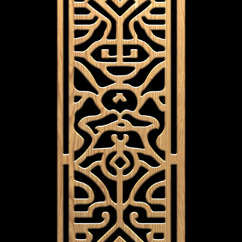 Intra απο ξύλο plywood  Χρώμα wenge 3mm-4mm πάχος - Σετ κοπής με λεπτές λεπτομέρειες με λέιζερ Δίασταση 3200x7200 cm INTRAFABR-106020892 - Image 3