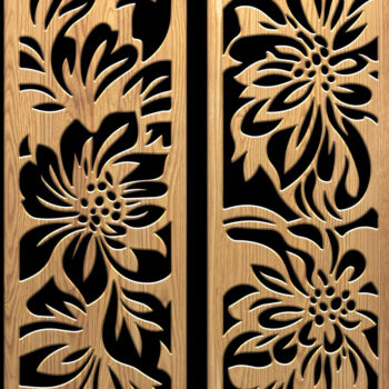 Intra απο ξύλο plywood  Χρώμα wenge 3mm-4mm πάχος - Σετ κοπής με λεπτές λεπτομέρειες με λέιζερ Δίασταση 3200x7200 cm INTRAFABR-106020892 - Image 4