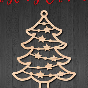 Intra απο ξύλο plywood  Χρώμα wenge 3mm-4mm πάχος - Χριστουγεννιάτικο στολίδι έλατου Δίασταση 6x6 cm INTRAFABR-106333908 - Image 1