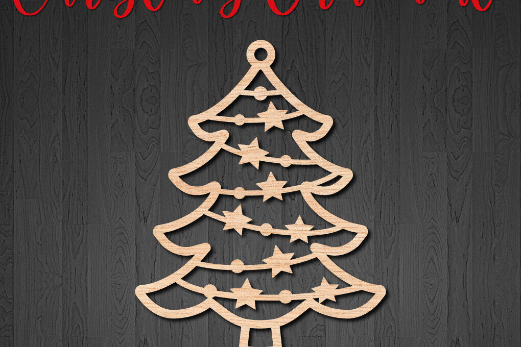 Intra απο ξύλο plywood  Χρώμα wenge 3mm-4mm πάχος - Χριστουγεννιάτικο στολίδι έλατου Δίασταση 6x6 cm INTRAFABR-106333908