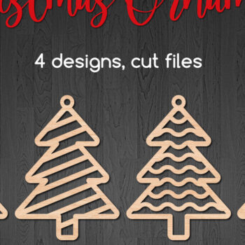 Intra απο ξύλο plywood Χρώμα wenge 3mm-4mm πάχος - Χριστουγεννιάτικα στολίδια σε σχήμα έλατου Δίασταση 6x6 cm INTRAFABR-106333981 - Image 1