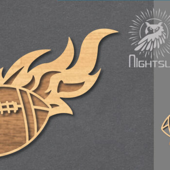 Intra απο ξύλο plywood  Χρώμα wenge 3mm-4mm πάχος - Fire American Football Δίασταση 20x20 cm INTRAFABR-106334034 - Image 1