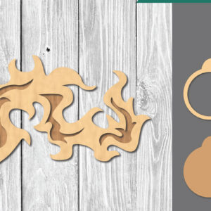 Intra απο ξύλο plywood  Χρώμα wenge 3mm-4mm πάχος - Διακόσμηση κοπής με λέιζερ Fire Ball Δίασταση 20x20 cm INTRAFABR-106334076