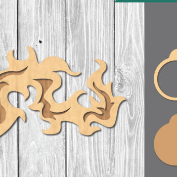 Intra απο ξύλο plywood  Χρώμα wenge 3mm-4mm πάχος - Διακόσμηση κοπής με λέιζερ Fire Ball Δίασταση 20x20 cm INTRAFABR-106334076 - Image 1