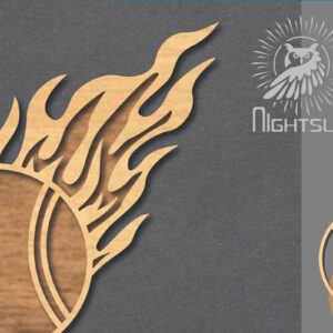 Intra απο ξύλο plywood  Χρώμα wenge 3mm-4mm πάχος - Fire Baseball Cut Decoration Δίασταση 20x20 cm INTRAFABR-106334132