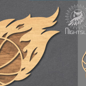 Intra απο ξύλο plywood  Χρώμα wenge 3mm-4mm πάχος - Fire Basketball Διακόσμηση Δίασταση 20x20 cm INTRAFABR-106334161