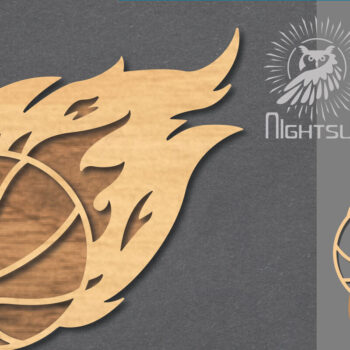 Intra απο ξύλο plywood Χρώμα wenge 3mm-4mm πάχος - Fire Basketball Διακόσμηση Δίασταση 20x20 cm INTRAFABR-106334161 - Image 1