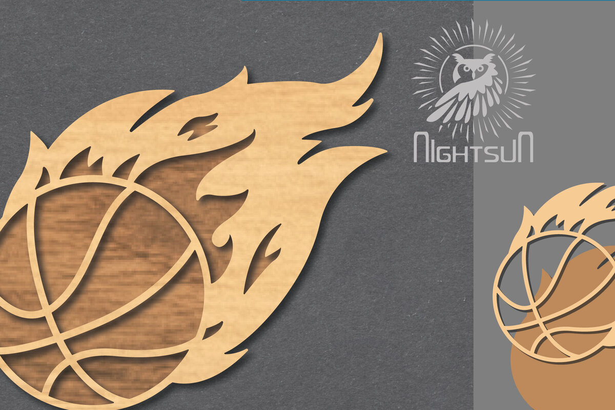 Intra απο ξύλο plywood  Χρώμα wenge 3mm-4mm πάχος - Fire Basketball Διακόσμηση Δίασταση 20x20 cm INTRAFABR-106334161