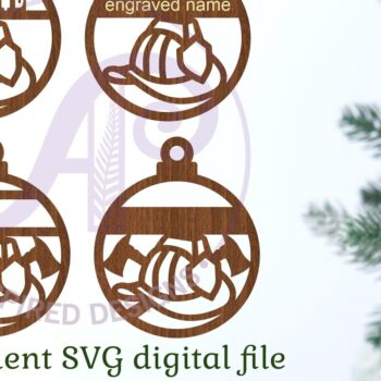 Intra απο ξύλο plywood Χρώμα wenge 3mm-4mm πάχος - Χριστουγεννιάτικο στολίδι Fire Fighter Δίασταση 6x6 cm INTRAFABR-6695298 - Image 1