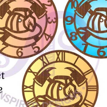 Intra απο ξύλο plywood  Χρώμα wenge 3mm-4mm πάχος - με λέιζερ ρολογιού τοίχου Fire Helmet, Δίασταση 30x20 cm INTRAFABR-74728972 - Image 4