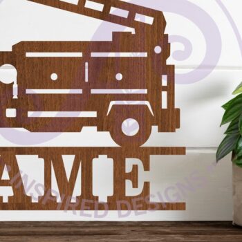 Intra απο ξύλο plywood  Χρώμα wenge 3mm-4mm πάχος - Πινακίδα ονόματος πυροσβεστικού οχήματος Δίασταση 30x20 cm INTRAFABR-64978295 - Image 1