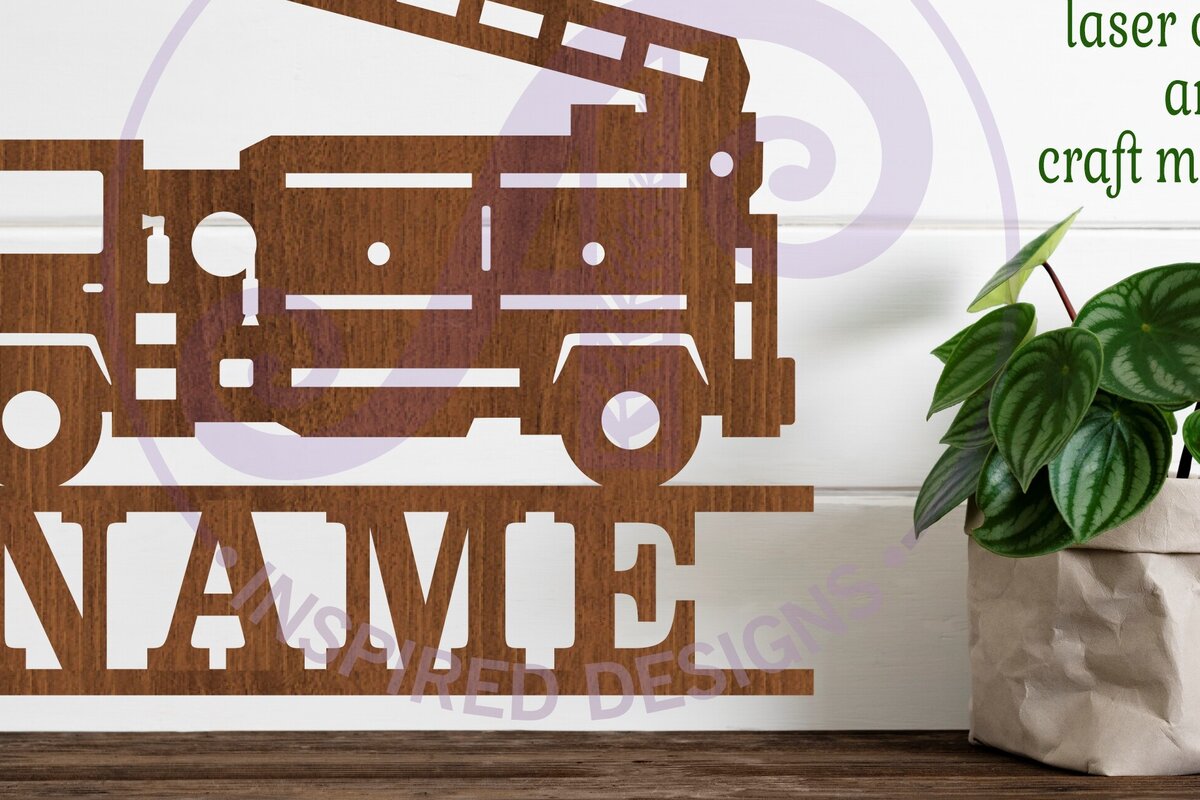 Intra απο ξύλο plywood  Χρώμα wenge 3mm-4mm πάχος - Πινακίδα ονόματος πυροσβεστικού οχήματος Δίασταση 30x20 cm INTRAFABR-64978295