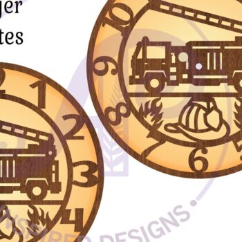 Intra απο ξύλο plywood Χρώμα wenge 3mm-4mm πάχος - με λέιζερ ρολόι τοίχου Fire Truck Δίασταση 30x20 cm INTRAFABR-64978334 - Image 3