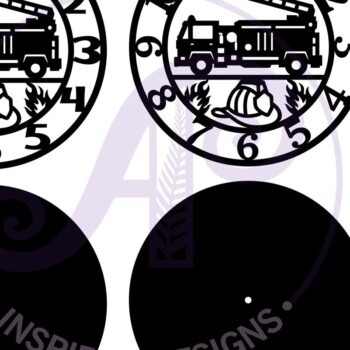 Intra απο ξύλο plywood Χρώμα wenge 3mm-4mm πάχος - με λέιζερ ρολόι τοίχου Fire Truck Δίασταση 30x20 cm INTRAFABR-64978334 - Image 4