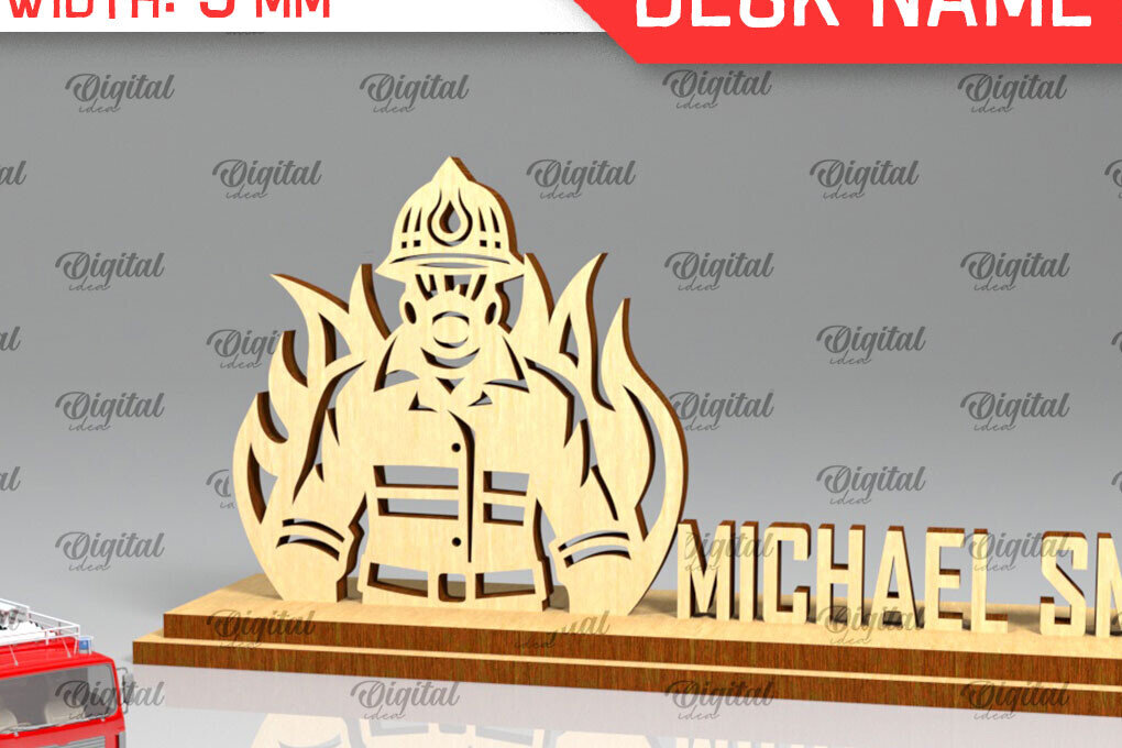 Intra απο ξύλο plywood  Χρώμα wenge 3mm-4mm πάχος - Πλακέτα ονόματος γραφείου πυροσβεστική Δίασταση 30x20 cm INTRAFABR-64977832