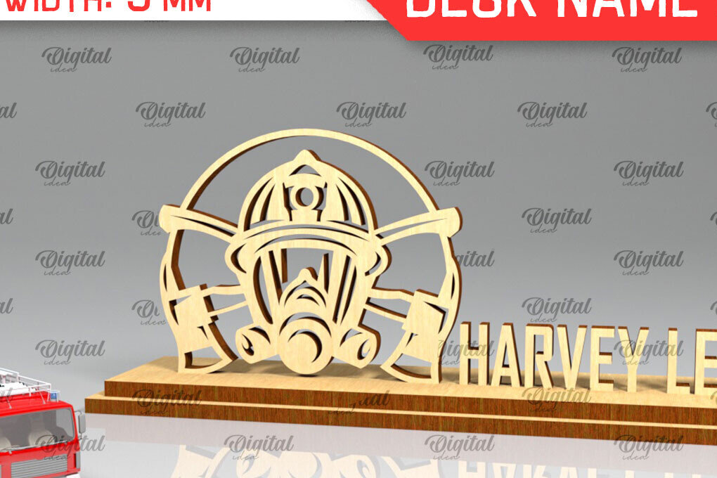 Intra απο ξύλο plywood  Χρώμα wenge 3mm-4mm πάχος - Πλακέτα ονόματος γραφείου πυροσβεστική Δίασταση 30x20 cm INTRAFABR-64977892