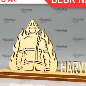 Intra απο ξύλο plywood  Χρώμα wenge 3mm-4mm πάχος - Πλακέτα ονόματος γραφείου πυροσβεστική Δίασταση 30x20 cm INTRAFABR-64977929