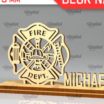 Intra απο ξύλο plywood  Χρώμα wenge 3mm-4mm πάχος - Πλακέτα ονόματος γραφείου πυροσβεστική Δίασταση 30x20 cm INTRAFABR-57778520 - Image 1