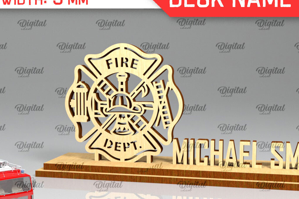 Intra απο ξύλο plywood  Χρώμα wenge 3mm-4mm πάχος - Πλακέτα ονόματος γραφείου πυροσβεστική Δίασταση 30x20 cm INTRAFABR-57778520