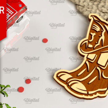 Intra απο ξύλο plywood  Χρώμα wenge 3mm-4mm πάχος - με λέιζερ Μπρελόκ Πυροσβέστης Δίασταση 4x4 cm INTRAFABR-112769110 - Image 1