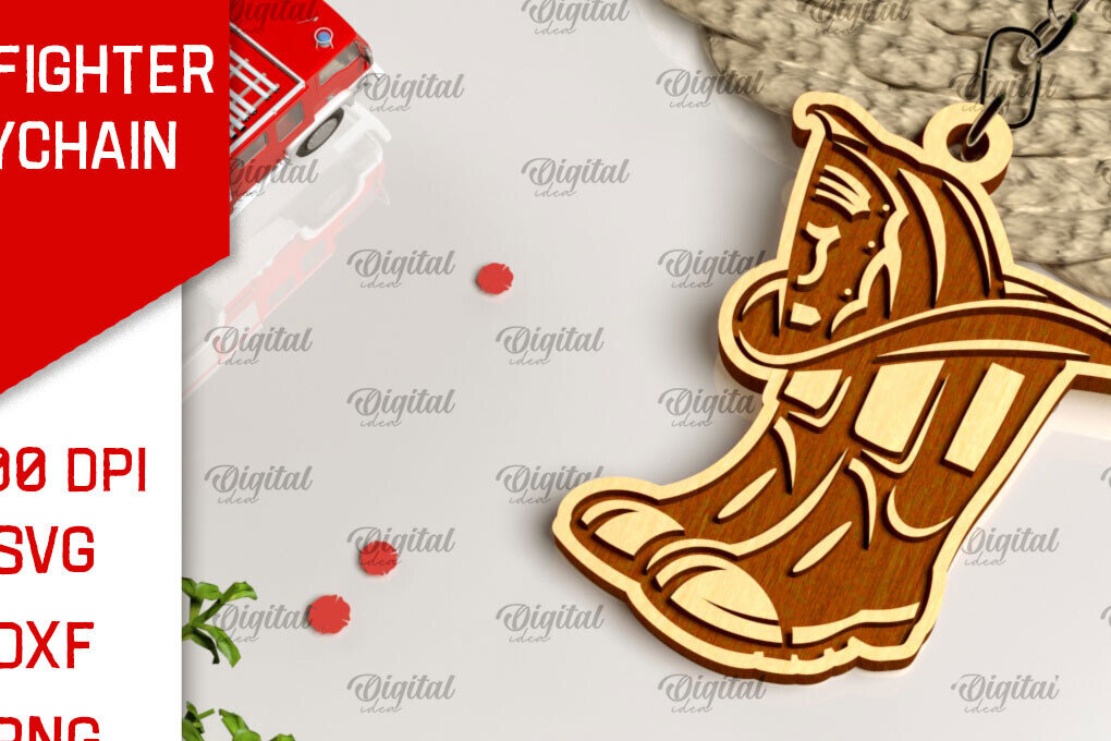 Intra απο ξύλο plywood  Χρώμα wenge 3mm-4mm πάχος - με λέιζερ Μπρελόκ Πυροσβέστης Δίασταση 4x4 cm INTRAFABR-112769110