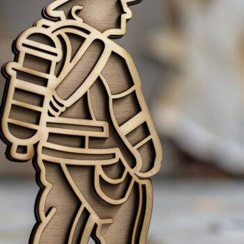 Intra απο ξύλο plywood Χρώμα wenge 3mm-4mm πάχος - Πυροσβεστικό Σήμα Αποκοπής με λέιζερ Δίασταση 30x20 cm INTRAFABR-102383976 - Image 1