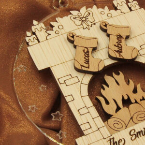 Intra απο ξύλο plywood  Χρώμα wenge 3mm-4mm πάχος - Χριστουγεννιάτικο στολίδι κάλτσες τζακιού Δίασταση 19x4 cm INTRAFABR-123575810