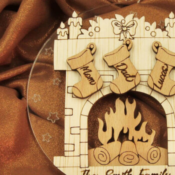 Intra απο ξύλο plywood  Χρώμα wenge 3mm-4mm πάχος - Χριστουγεννιάτικο στολίδι κάλτσες τζακιού Δίασταση 19x4 cm INTRAFABR-123575810 - Image 4