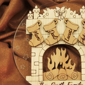 Intra απο ξύλο plywood  Χρώμα wenge 3mm-4mm πάχος - Χριστουγεννιάτικο στολίδι κάλτσες τζακιού Δίασταση 19x4 cm INTRAFABR-123575810 - Image 6