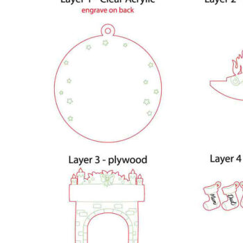 Intra απο ξύλο plywood  Χρώμα wenge 3mm-4mm πάχος - Χριστουγεννιάτικο στολίδι κάλτσες τζακιού Δίασταση 19x4 cm INTRAFABR-123575810 - Image 9