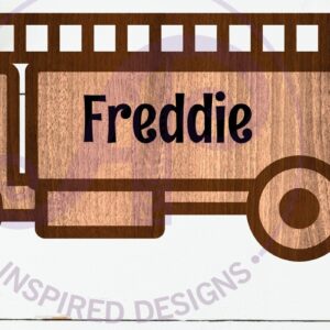 Intra απο ξύλο plywood  Χρώμα wenge 3mm-4mm πάχος - Πινακίδα τοίχου ονόματος στρώματος περιγράμματος Firetruck Δίασταση 30x20 cm INTRAFABR-123575813