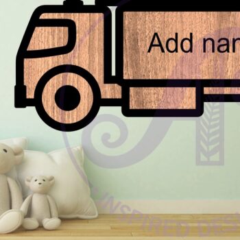 Intra απο ξύλο plywood  Χρώμα wenge 3mm-4mm πάχος - Πινακίδα τοίχου ονόματος στρώματος περιγράμματος Firetruck Δίασταση 30x20 cm INTRAFABR-123575813 - Image 3