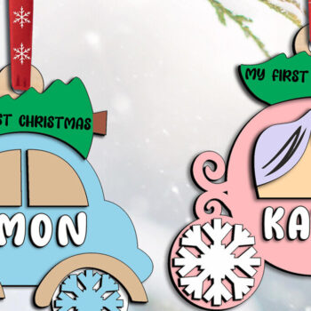 Intra απο ξύλο plywood Χρώμα wenge 3mm-4mm πάχος - Πρώτο Χριστουγεννιάτικο Μωρό Στολίδι Νεογέννητο Δίασταση 6x6 cm INTRAFABR-121509084 - Image 1