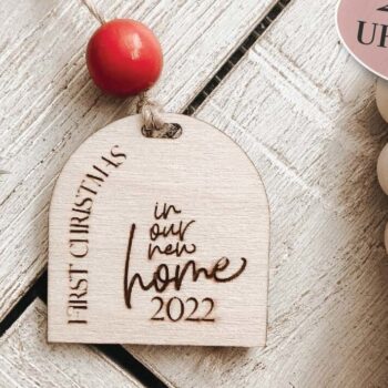 Intra απο ξύλο plywood  Χρώμα wenge 3mm-4mm πάχος - Πρώτα Χριστούγεννα στο Σπίτι Μας Στολίδι Δίασταση 6x6 cm INTRAFABR-121509086 - Image 4