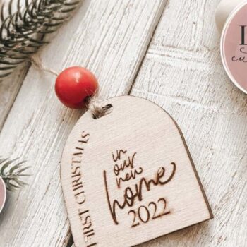 Intra απο ξύλο plywood  Χρώμα wenge 3mm-4mm πάχος - Πρώτα Χριστούγεννα στο Σπίτι Μας Στολίδι Δίασταση 6x6 cm INTRAFABR-121509086 - Image 7