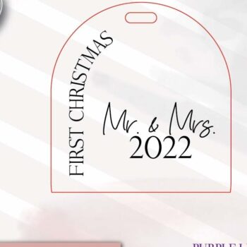 Intra απο ξύλο plywood Χρώμα wenge 3mm-4mm πάχος - Πρώτο Χριστουγεννιάτικο στολίδι κυρίου και κυρίας Δίασταση 6x6 cm INTRAFABR-109001435 - Image 2