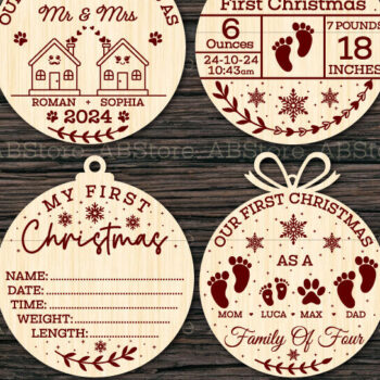 Intra απο ξύλο plywood Χρώμα wenge 3mm-4mm πάχος - Πρώτο χριστουγεννιάτικο στολίδι Δίασταση 6x6 cm INTRAFABR-115720968 - Image 1